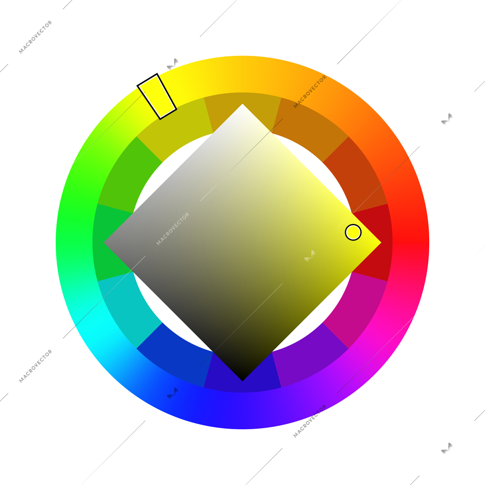 Color harmony gradient square circle scheme palette flat vector illustration