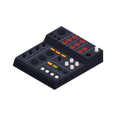 Music playback recording studio equipment isometric icon vector illustration