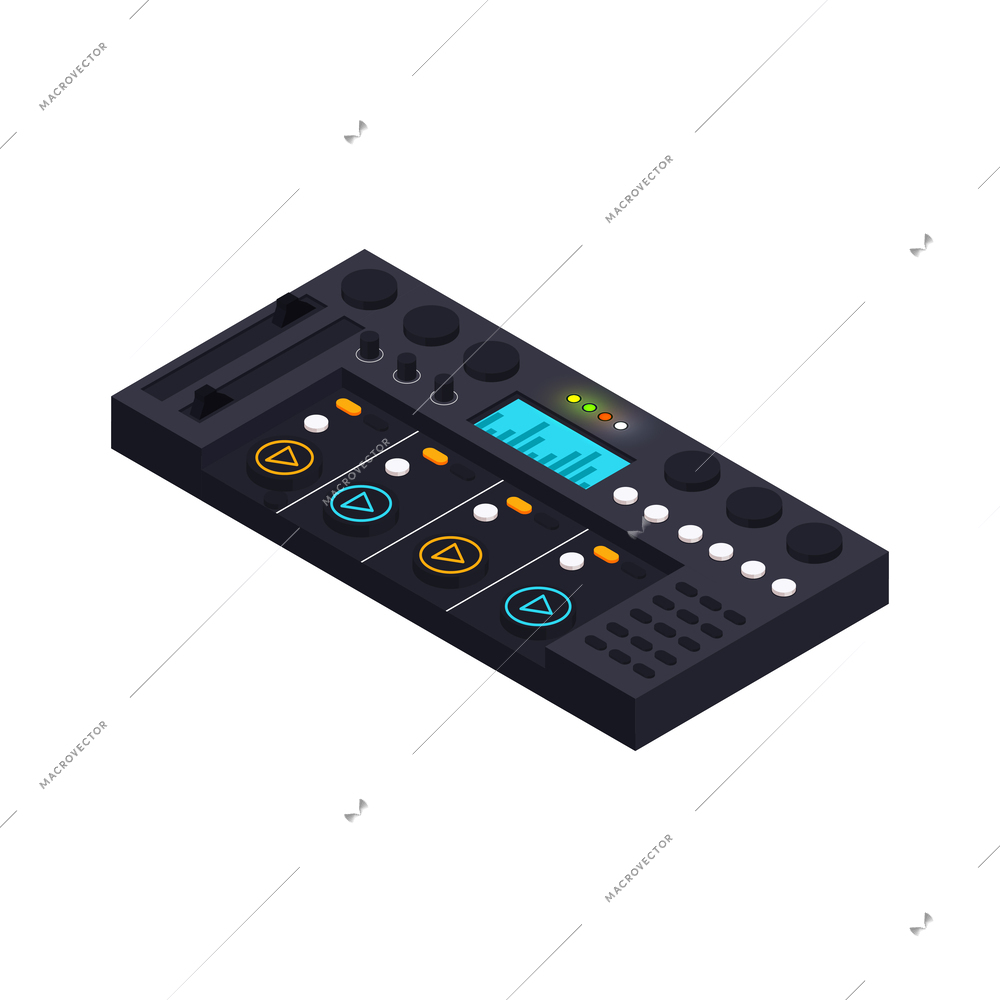 Isometric equipment for electronic music recording studio equipment icon 3d vector illustration