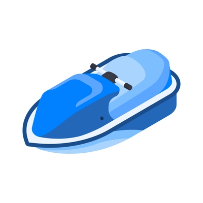 Blue water scooter isometric icon 3d vector illustration