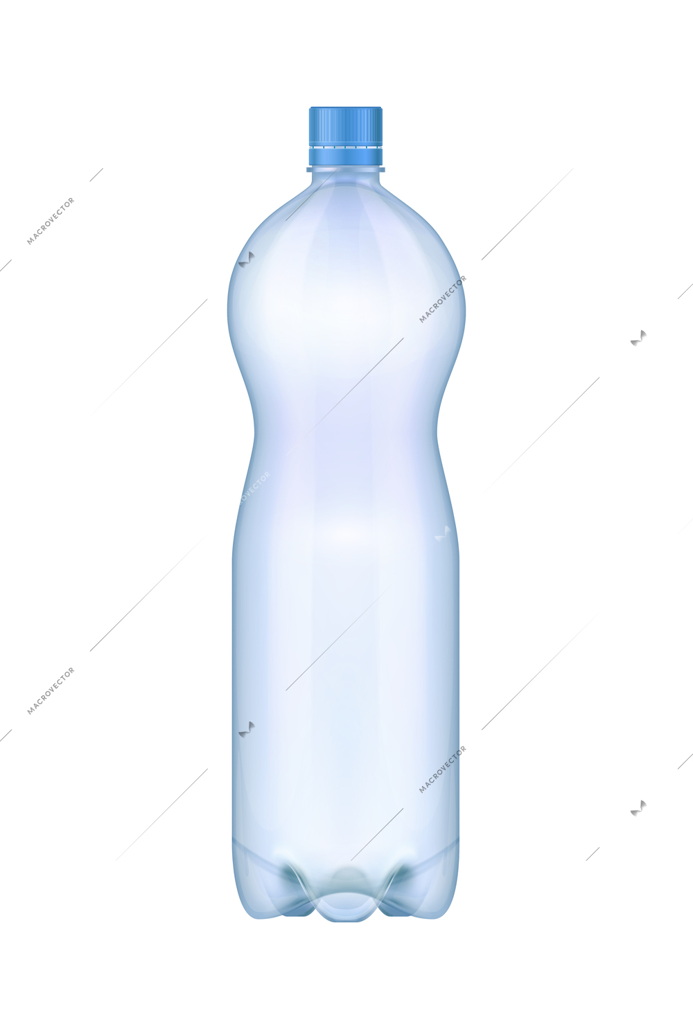 Plastic water bottle isolated on white background realistic vector illustration