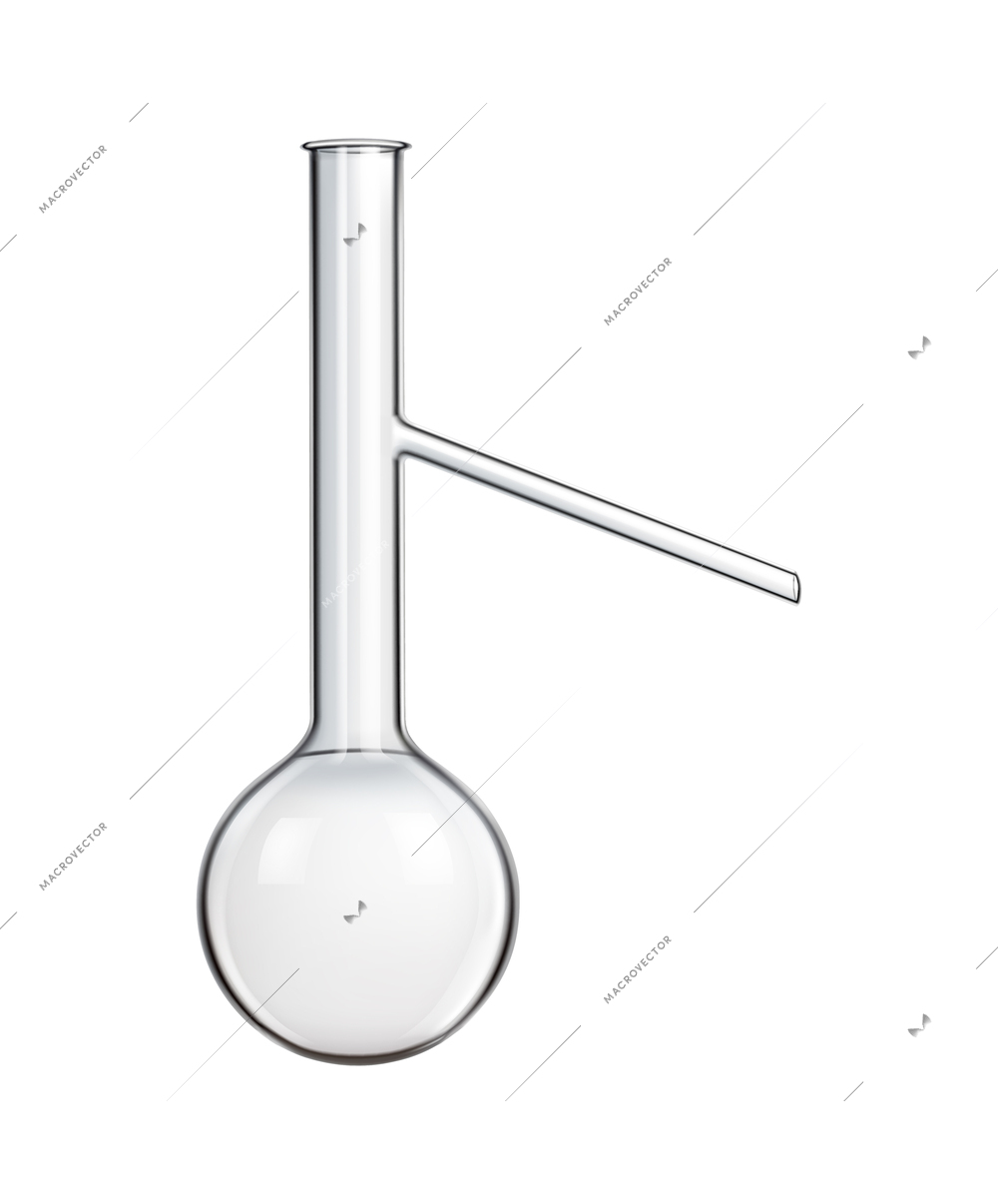 Realistic empty flask laboratory glassware vector illustration