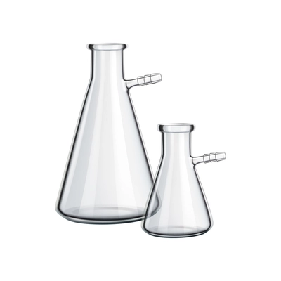 Realistic empty laboratory glass flasks vector illustration