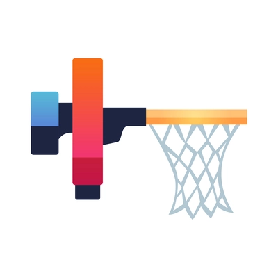 Basketball hoop on white background side view flat icon vector illustration