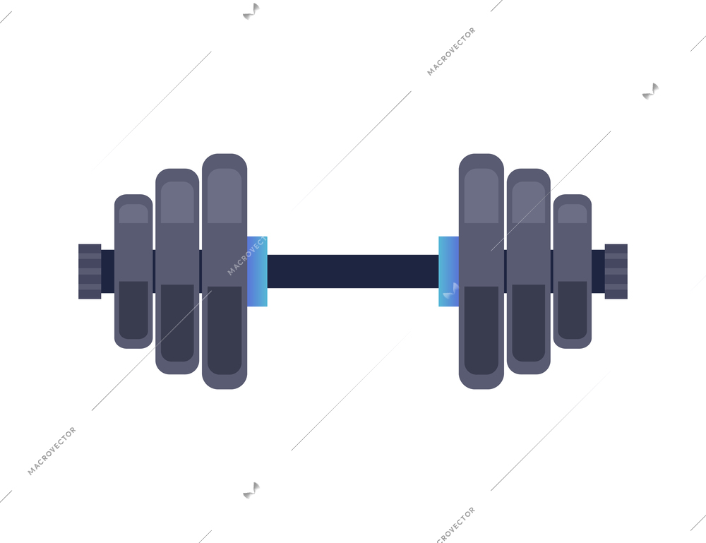 Sport dumbbell flat icon on white background vector illustration