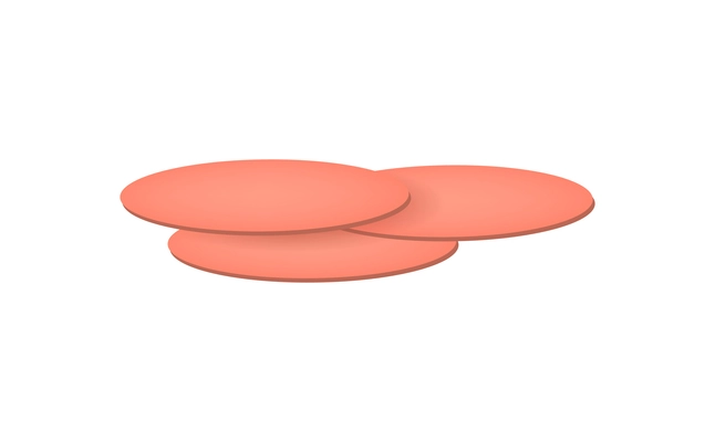 Realistic baloney sausage slices on white background vector illustration