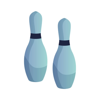 Two flat bowling pins on white background isolated vector illustration