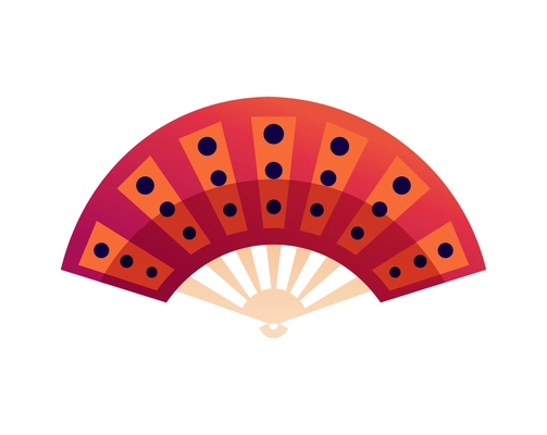 Flat color hand fan icon vector illustration