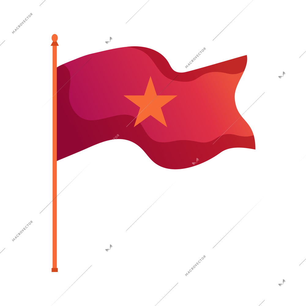 Flat flag of socialist republic of vietnam vector illustration