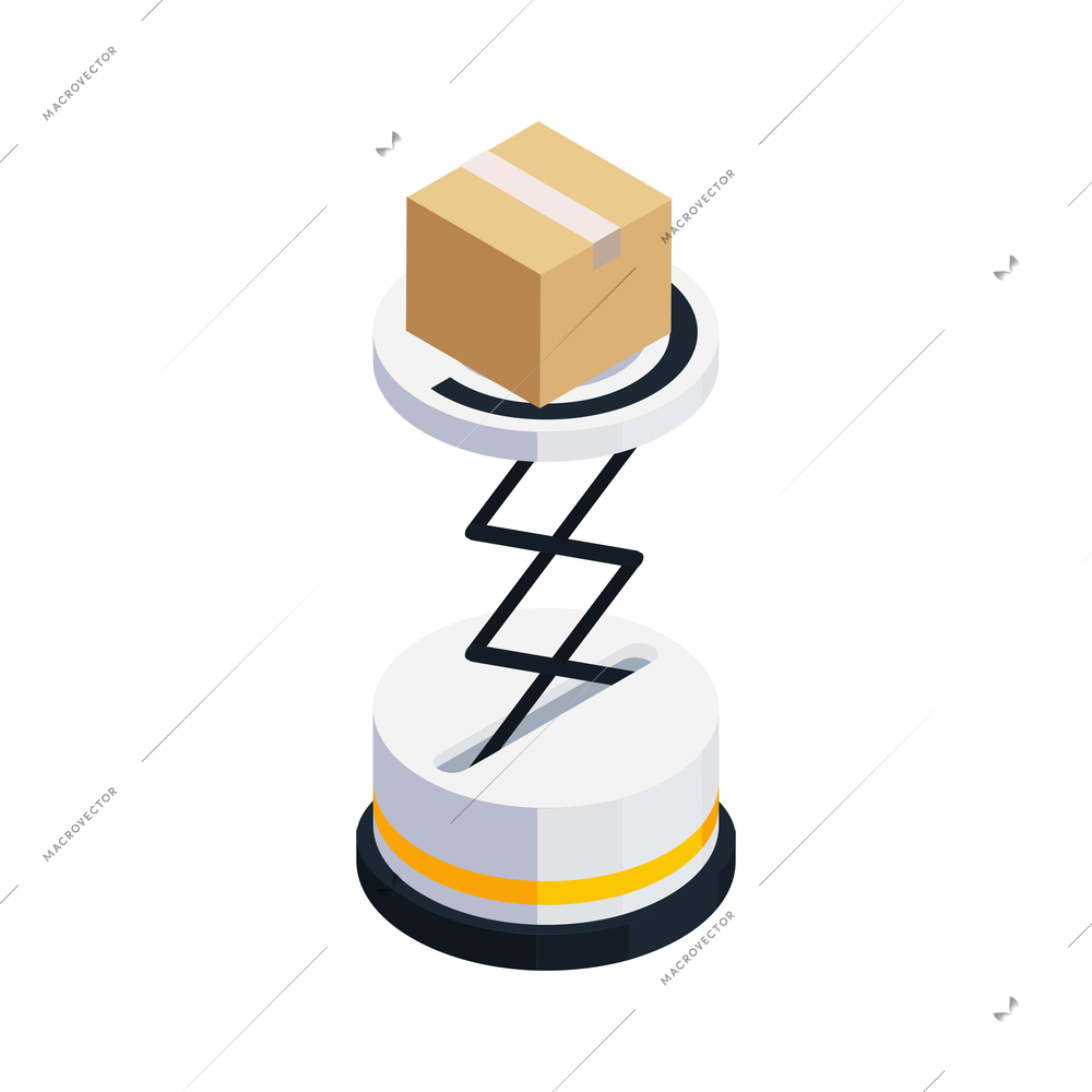 Smart industry automatic production and warehouse facility isometric icon 3d vector illustration