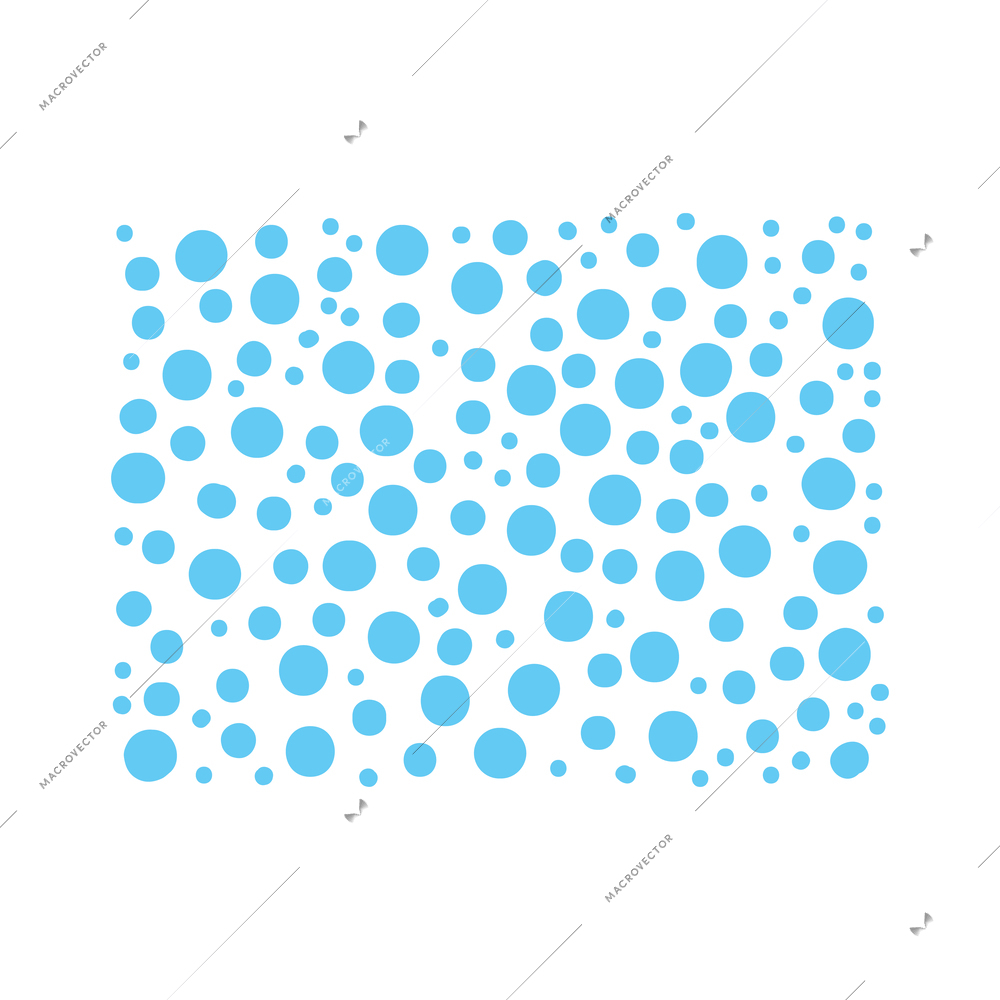 Memphis design abstract spotted blue rectangular decorative element flat vector illustration