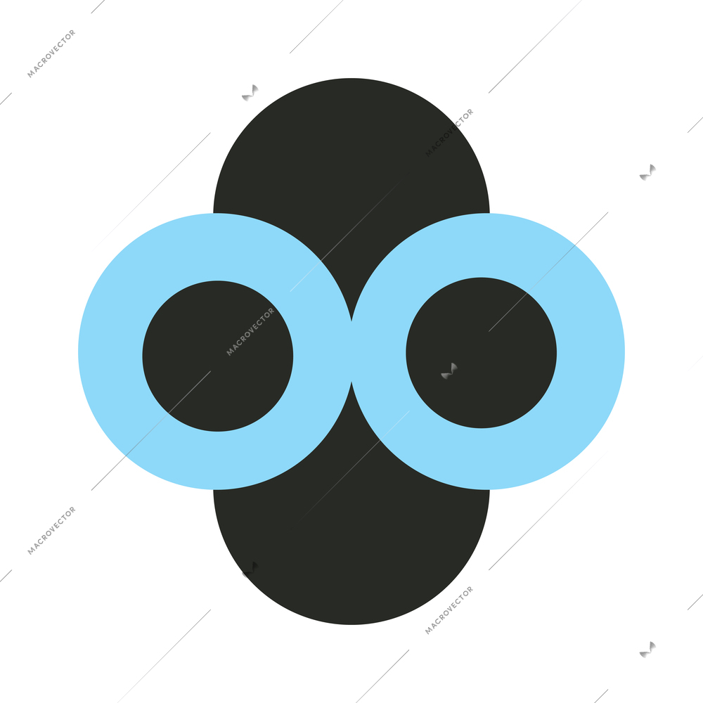 Memphis design abstract black and blue decorative element flat vector illustration