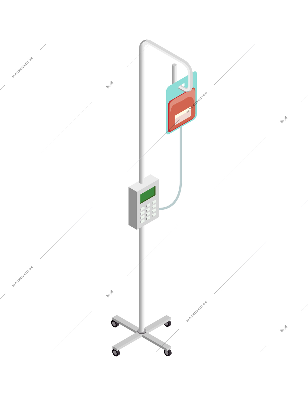 Iv machine medical equipment isometric icon vector illustration