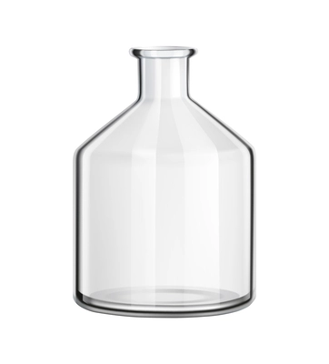 Realistic empty laboratory glassware on white background vector illustration