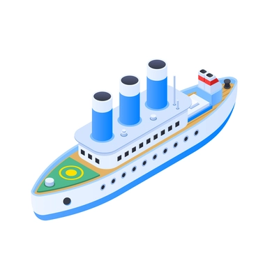 Ferry isometric icon on white background vector illustration