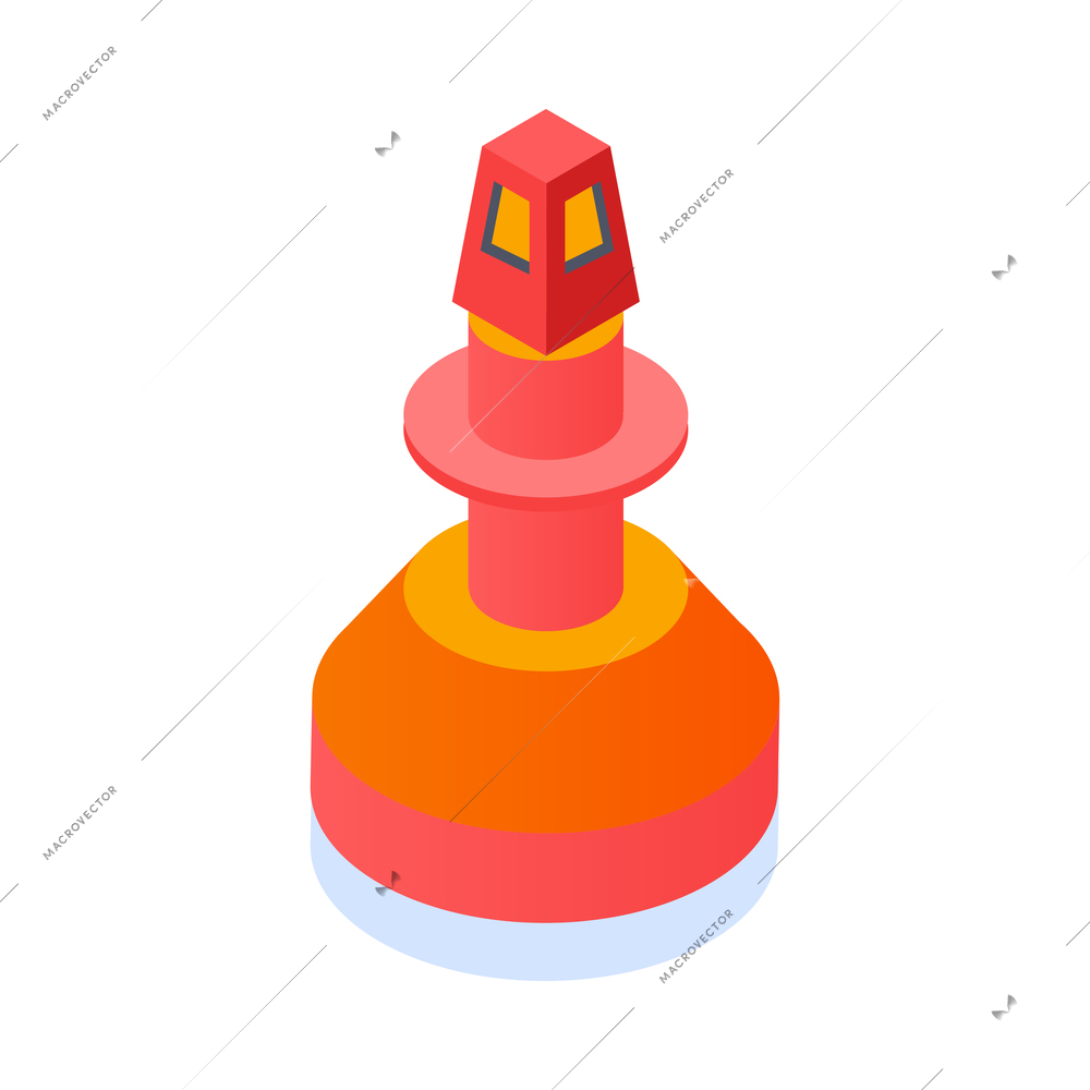 Isometric color marine buoy 3d icon vector illustration