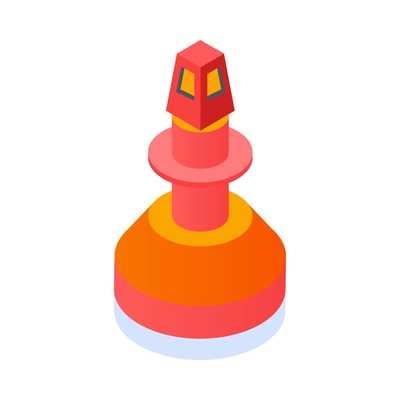 Isometric color marine buoy 3d icon vector illustration