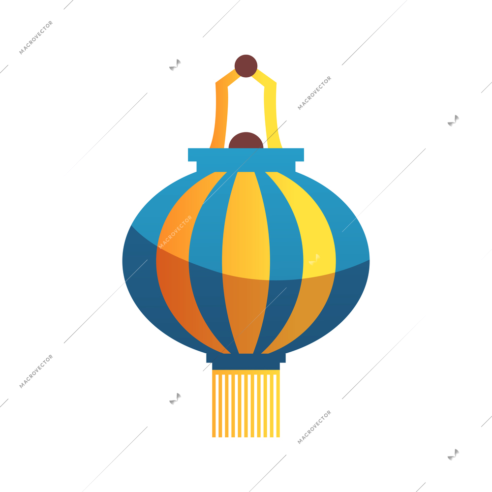 Vietnamese lantern in flat style vector illustration