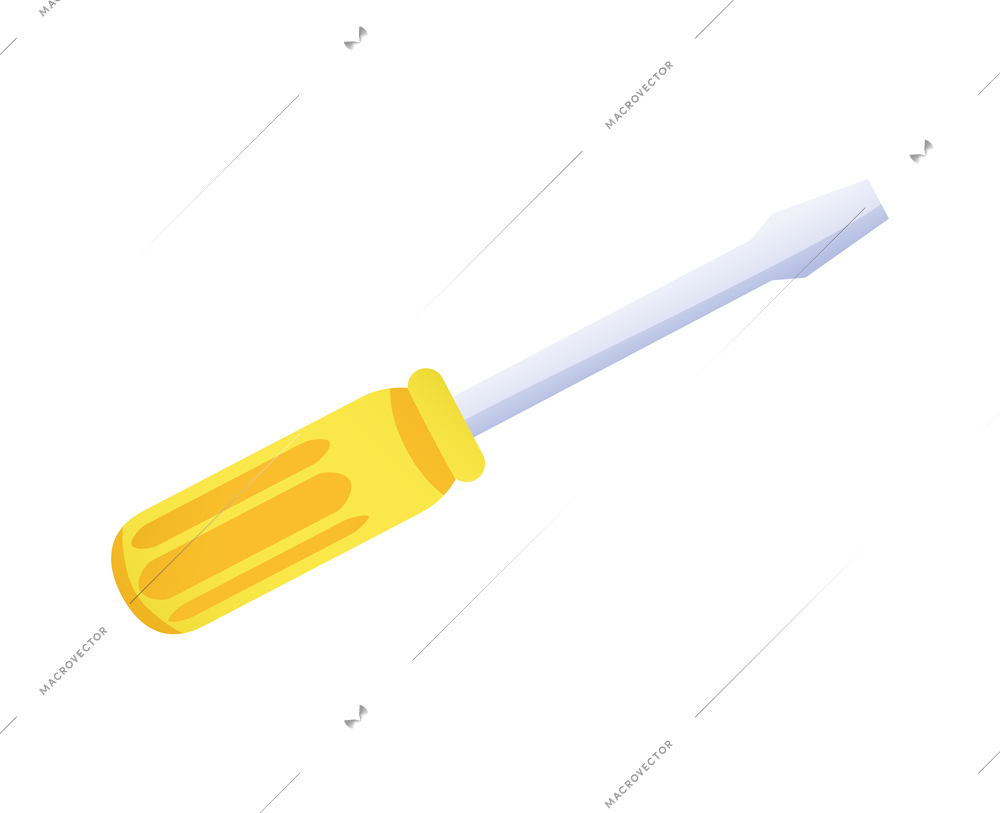 Screwdriver with yellow handle flat icon vector illustration