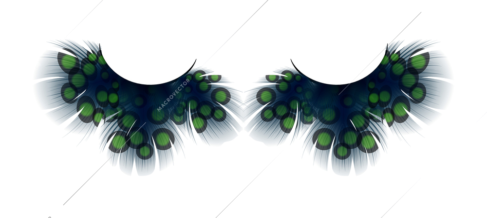 Realistic false feather eyelashes pair isolated vector illustration