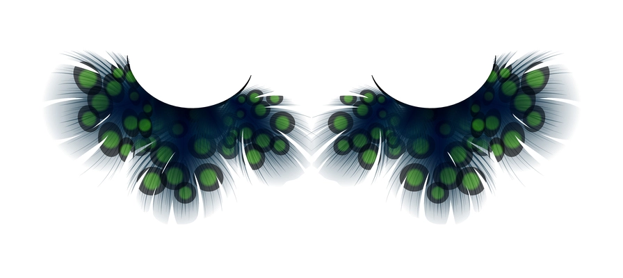 Realistic false feather eyelashes pair isolated vector illustration