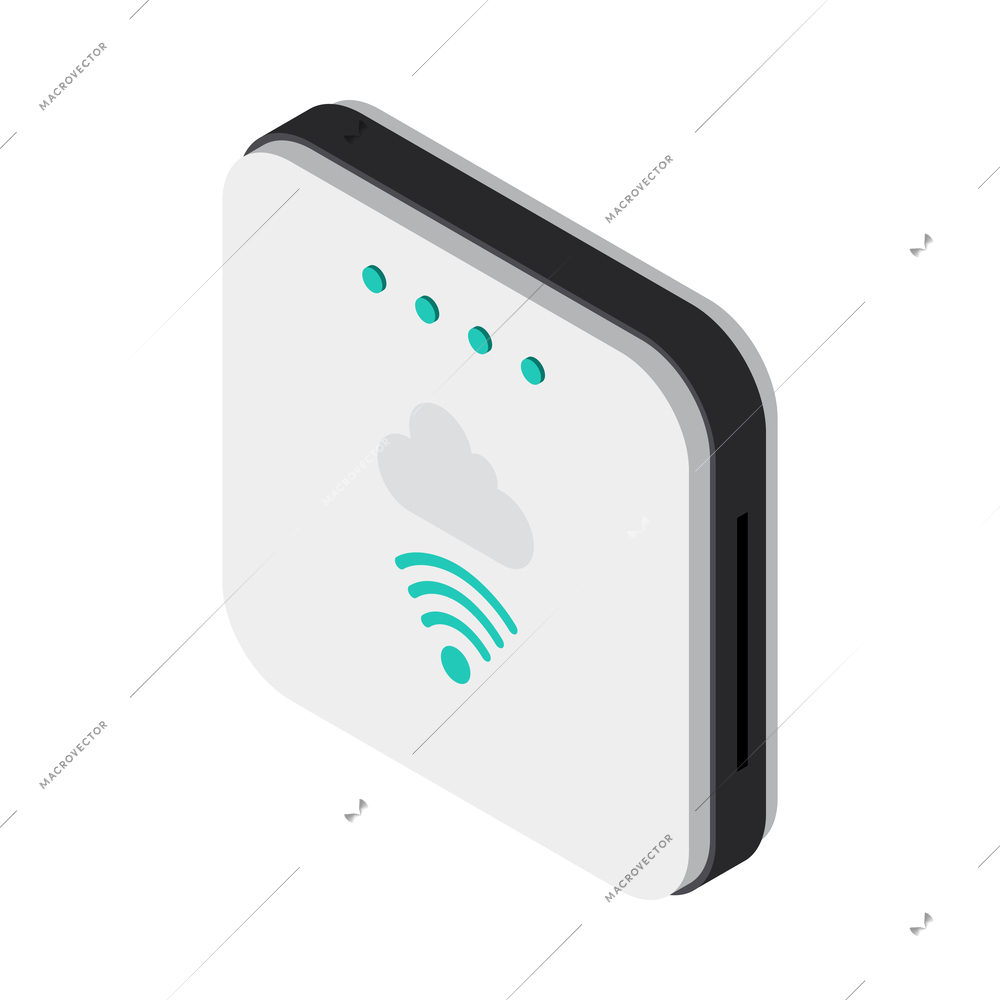 Wireless device isometric icon on white background vector illustration