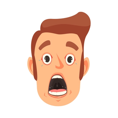 Man face expressing fear cartoon icon vector illustration