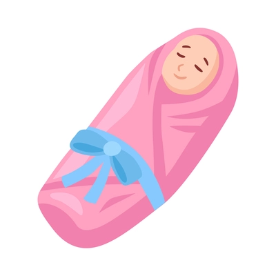 Sleeping baby flat icon on white background vector illustration