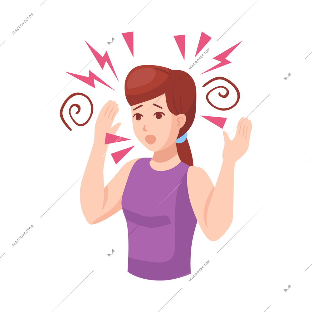 Stressed mum flat icon on white background vector illustration