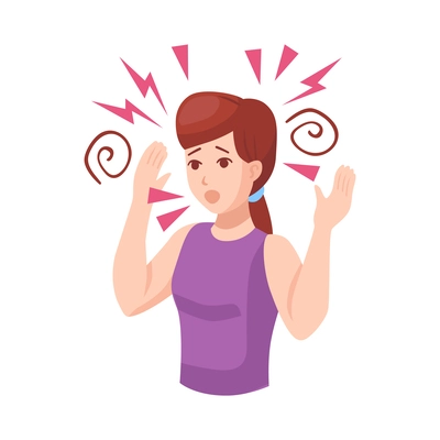 Stressed mum flat icon on white background vector illustration