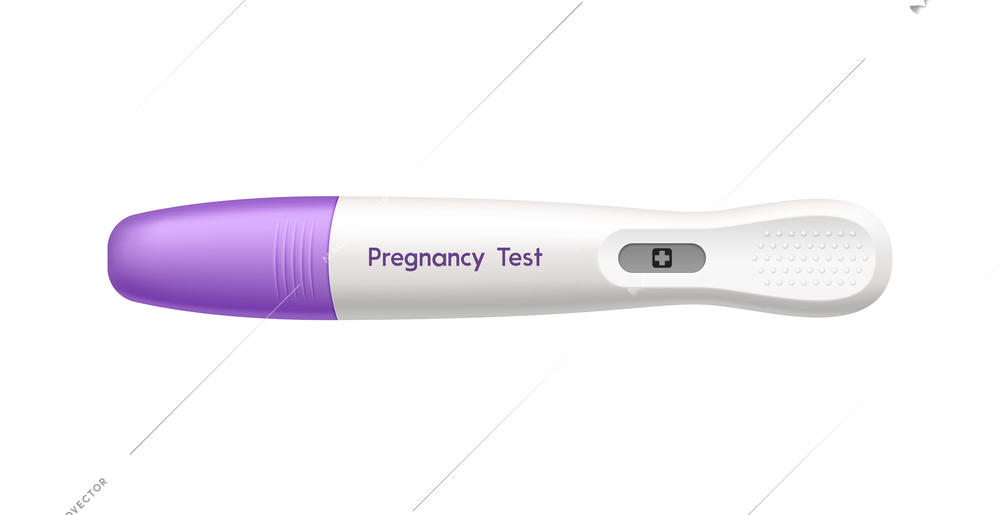 Digital pregnancy test with positive result vector illustration