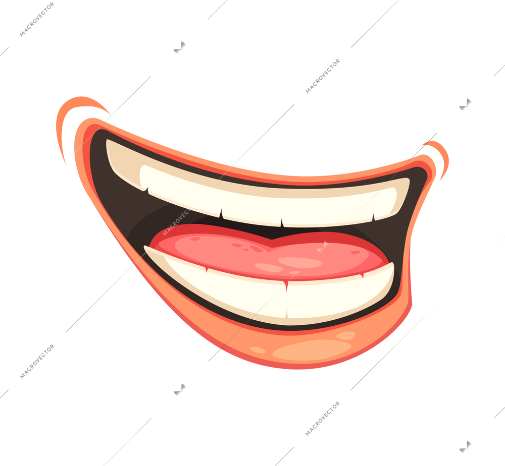 Cartoon cute smiling male mouth vector illustration