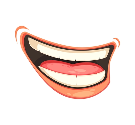 Cartoon cute smiling male mouth vector illustration