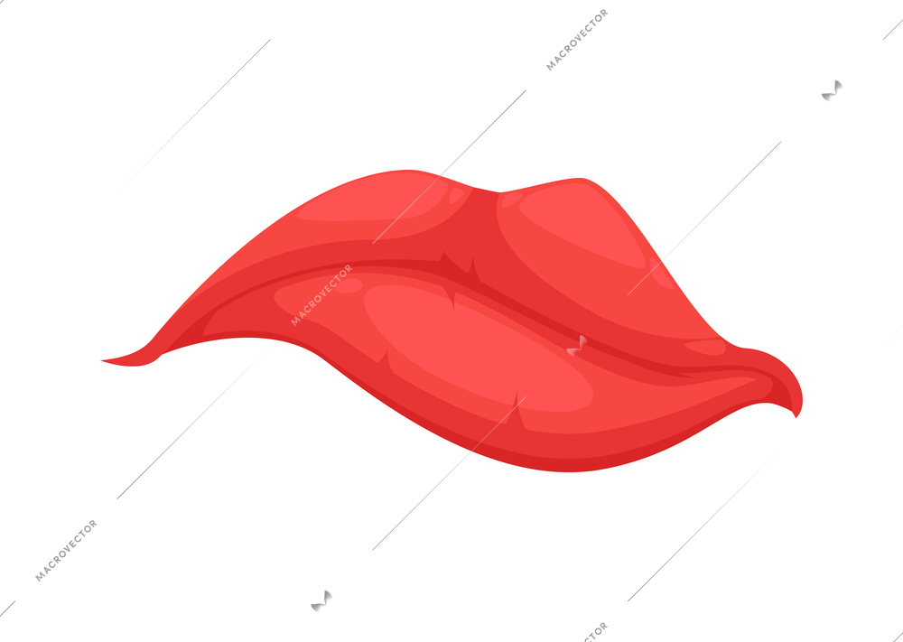 Cartoon cute mouth female lips vector illustration