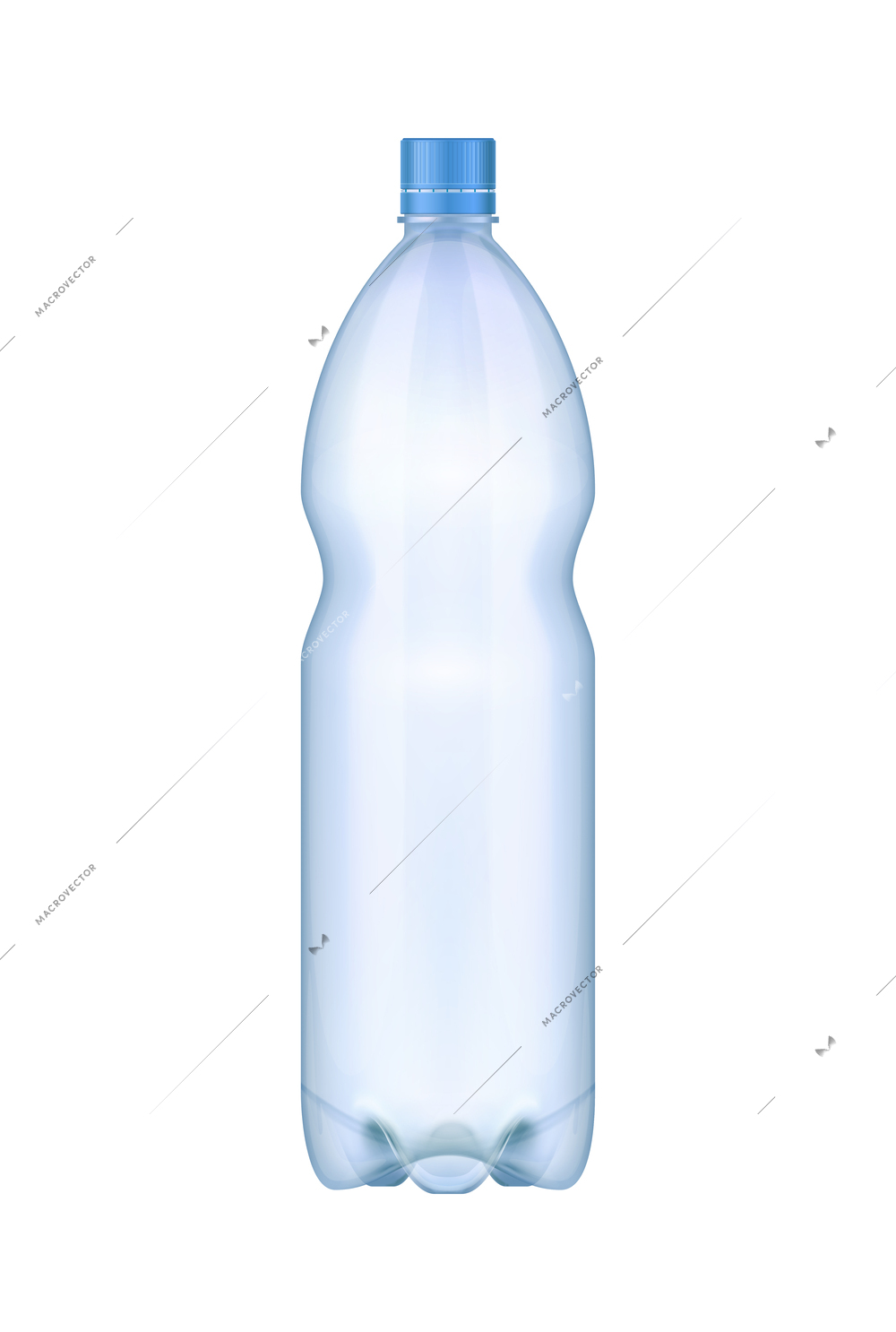 Realistic plastic bottle of water on white background vector illustration