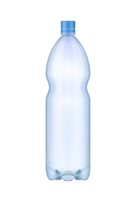 Realistic plastic bottle of water on white background vector illustration