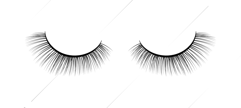 Pair of false eyelashes on white background realistic isolated vector illustration