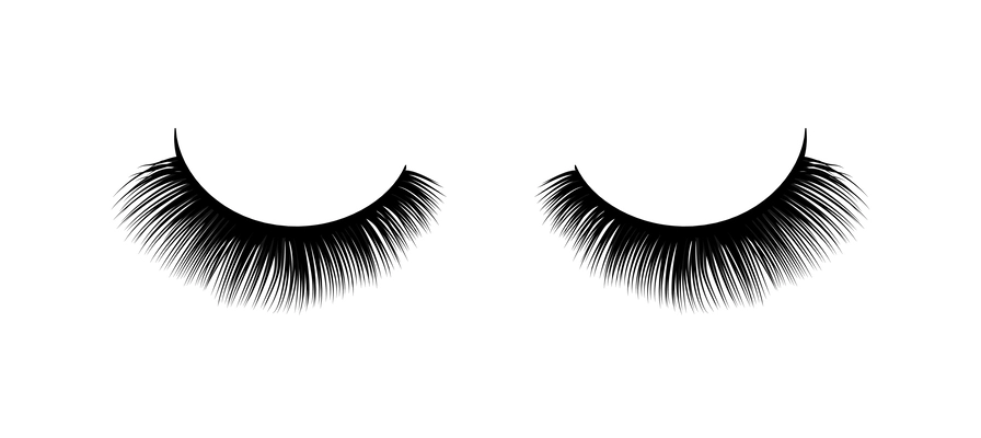 Realistic black false eyelashes isolated vector illustration