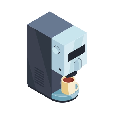 Coffee machine with cup isometric icon 3d vector illustration