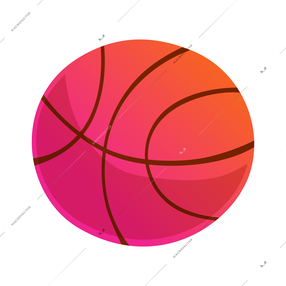 Flat basketball icon on white background vector illustration