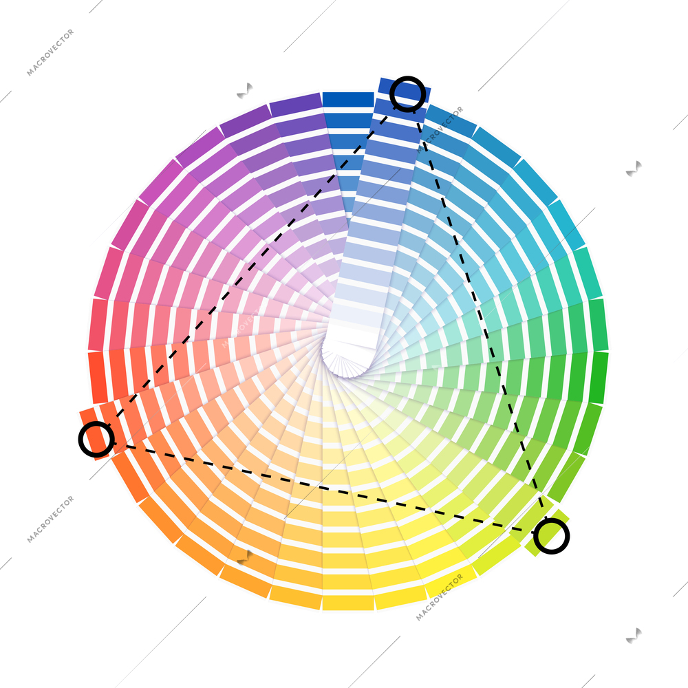 Color harmony primary circle scheme palette flat vector illustration