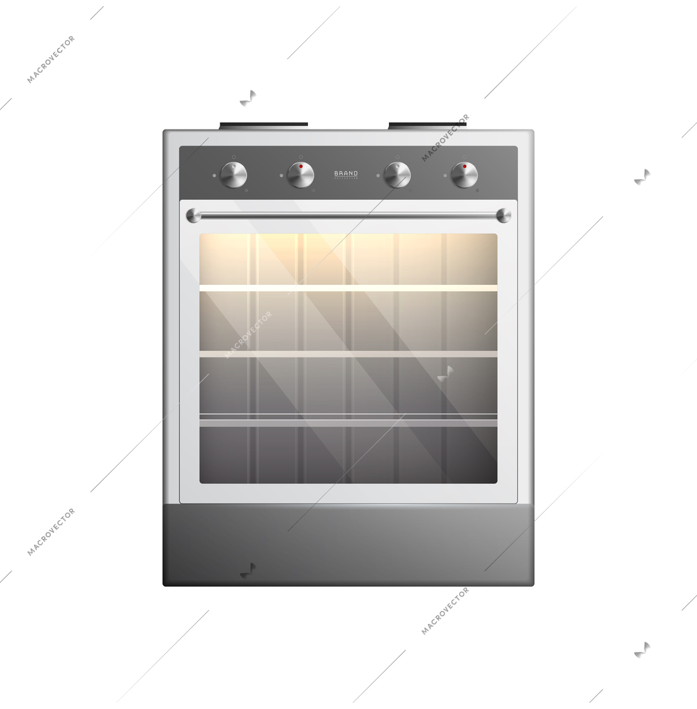 Realistic electric stove on white background vector illustration