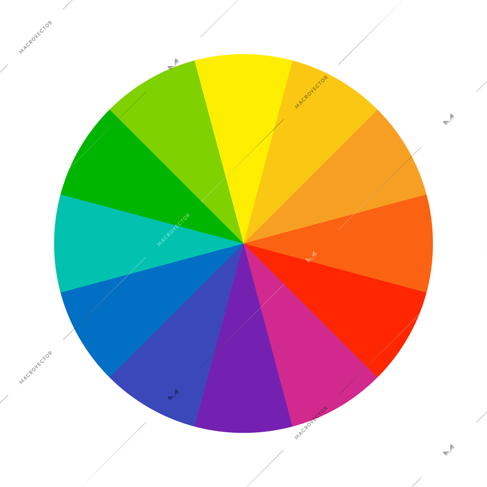 Color circle scheme palette on white background flat vector illustration