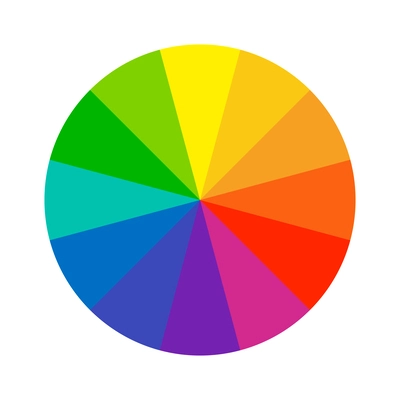 Color circle scheme palette on white background flat vector illustration