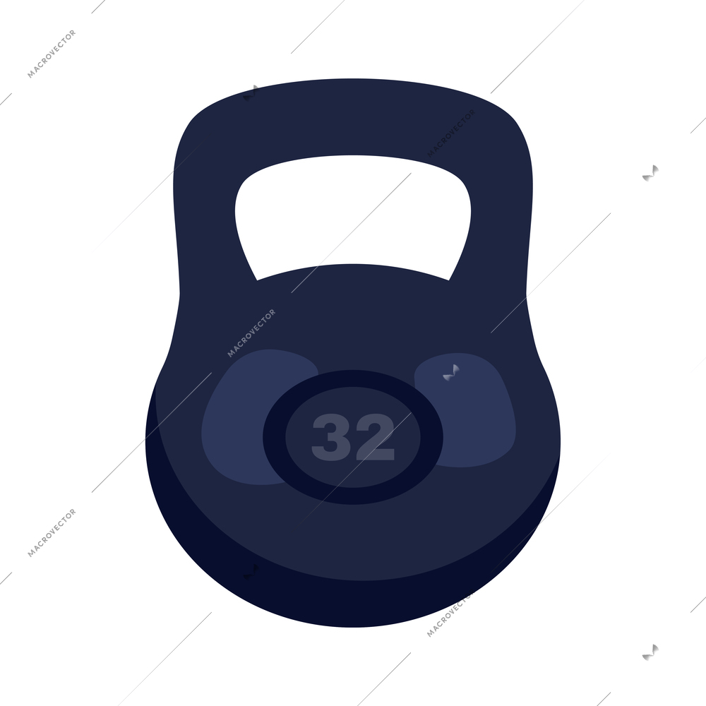 Black kettlebell flat icon vector illustration