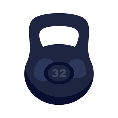 Black kettlebell flat icon vector illustration