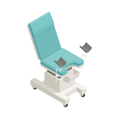 Gynecology gynecologist office interior isometric icon with gynecological chair vector illustration