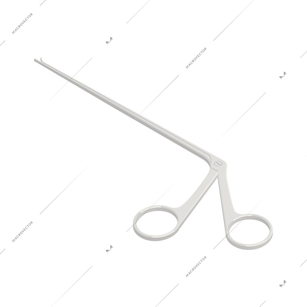 Gynecological instrument scissors isometric icon vector illustration