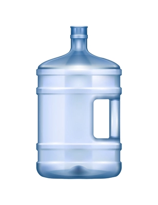 Realistic large plastic for bottle with handle for dispenser vector illustration