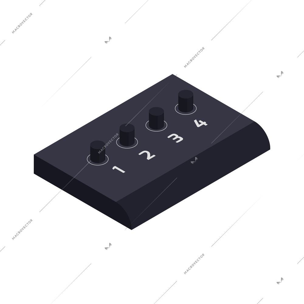 Music recording studio equipment professional tool isometric icon vector illustration